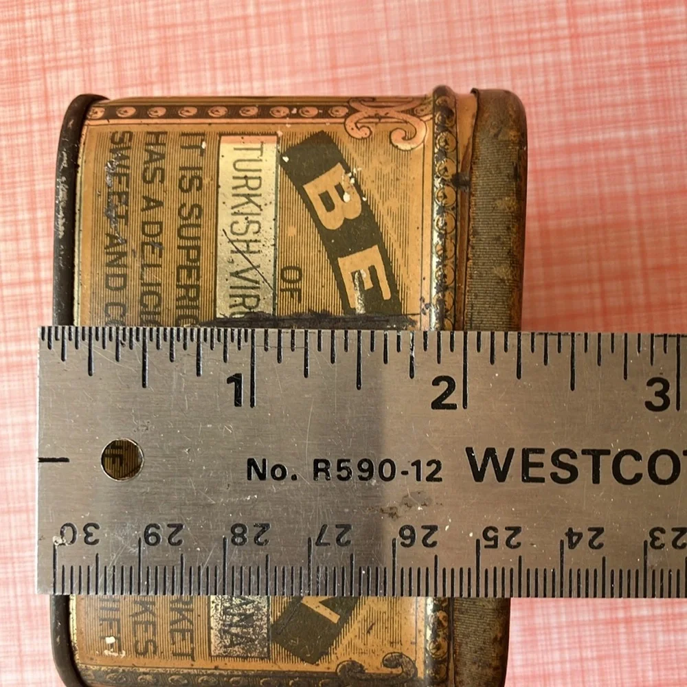 Set of two vintage antique metal cigar tobacco boxes tins advertising tobacciana